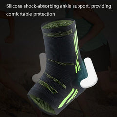 Silicone Ankle Support for Sports - Anti-Sprain Gear for Basketball, Football, and Hiking, Size M (Black Gray)