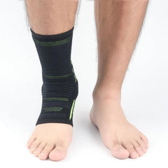 Silicone Ankle Support for Sports - Anti-Sprain Gear for Basketball, Football, and Hiking, Size M (Black Gray)