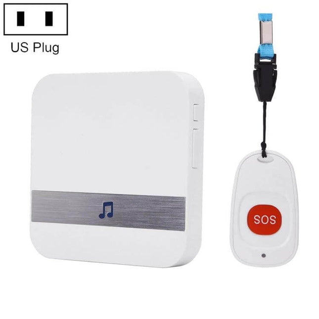 CACAZI Wireless Doorbell for Smart Home Entry Notification white plug-in chime with waterproof SOS transmitter remote