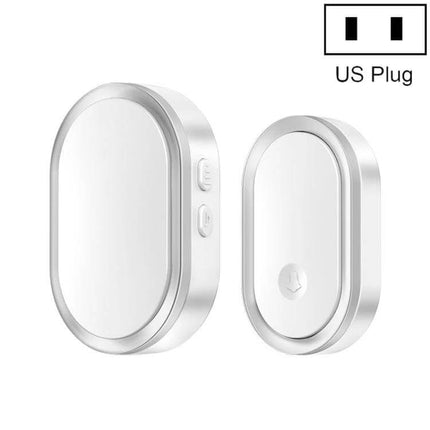 CACAZI Wireless Smart Remote Control Doorbell for Elderly white wireless doorbell receiver and button set, US plug