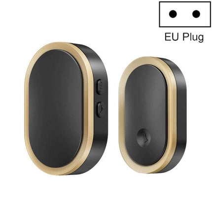 CACAZI Wireless Smart Remote Control Doorbell for Elderly black and gold wireless doorbell set with EU plug, long-range alerts for seniors