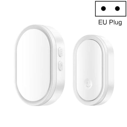CACAZI Wireless Smart Remote Control Doorbell for Elderly compact white wireless chime and button set with EU plug icon