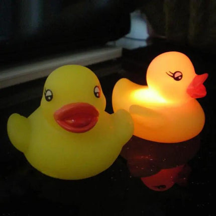 2-Pack LED Water Sensor Baby Bath Duck Toys, Floating Lights