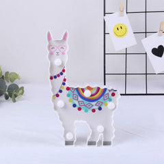 Lámpara de noche con forma de alpaca pintada con LED, decoración navideña, estilo para posar en la habitación