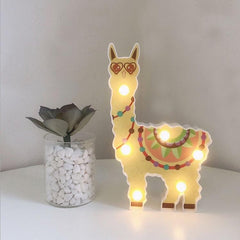 Lámpara de noche con forma de alpaca pintada con LED, decoración navideña, estilo para posar en la habitación