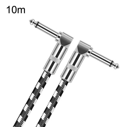 Guitar Connection Cable for Home Practice and Gigs — 10m braided instrument cable with right-angle metal 1/4" TS plugs for clear home or stage audio