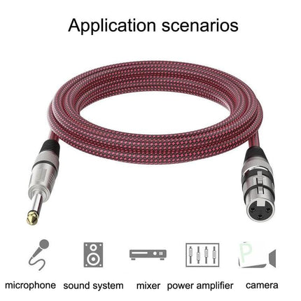 Cable for Microphones in Home Recording Setups — braided XLR to 1/4" cable for clear mic-to-mixer connections in home studios