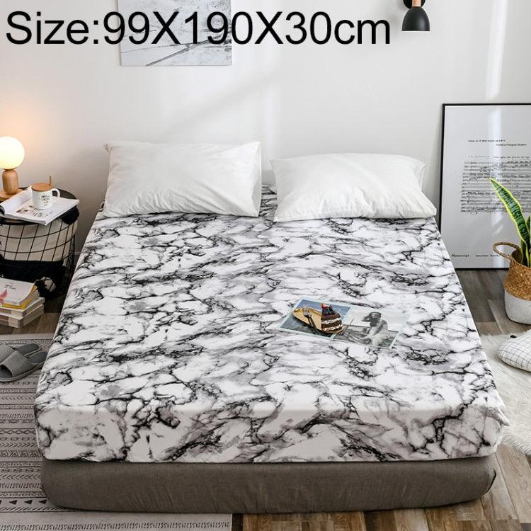 Luxurious Marble Pattern Mattress Protector with Fitted Sheet and Dust Cover