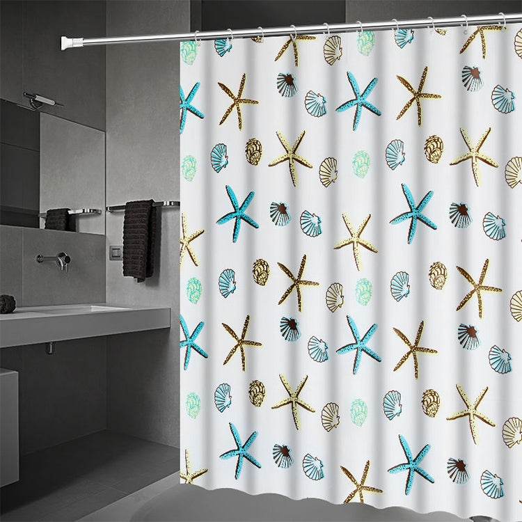 Bathroom Curtain Ocean Star Shower Curtain Environmental Protection Mildew Waterproof Shower Curtain, 120x180CM, 150x180CM, 180x180CM, 180x200CM, 200x180CM, 180x220CM, 220x180CM, 180x240CM, 240x180CM - Syndmart