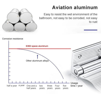 Wall-Mounted Foot Rest for Shower and Daily Bathroom Use - aviation aluminum corrosion-resistant hinge close-up