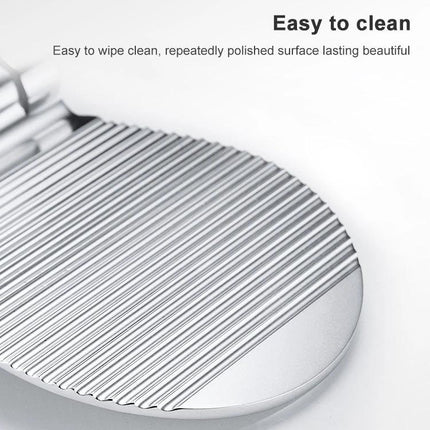 Wall-Mounted Foot Rest for Shower and Daily Bathroom Use - foldable ribbed stainless steel foot rest, easy to clean, space-saving wall-mounted design