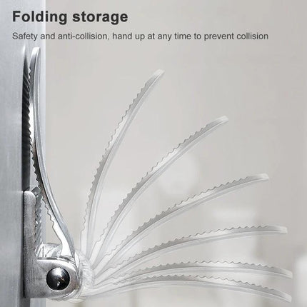 Wall-Mounted Foot Rest for Shower and Daily Bathroom Use, folding wall-mounted stainless support shown in multiple positions