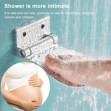 Wall-Mounted Foot Rest for Shower and Daily Bathroom Use - foldable non-slip shower footrest for shaving and balance, ideal for elderly and pregnant users