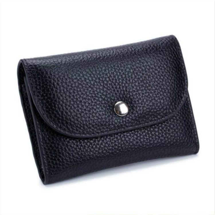 Compact Top-Grain Leather Zip Wallet with Coin Pocket and Card Holder