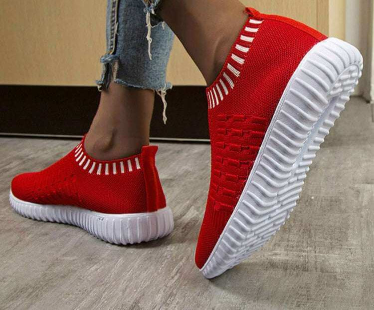 New Large Size The Trend Of Women Shoes Wild Sports Leisure Flying Running Shoes, 41, 42, 43