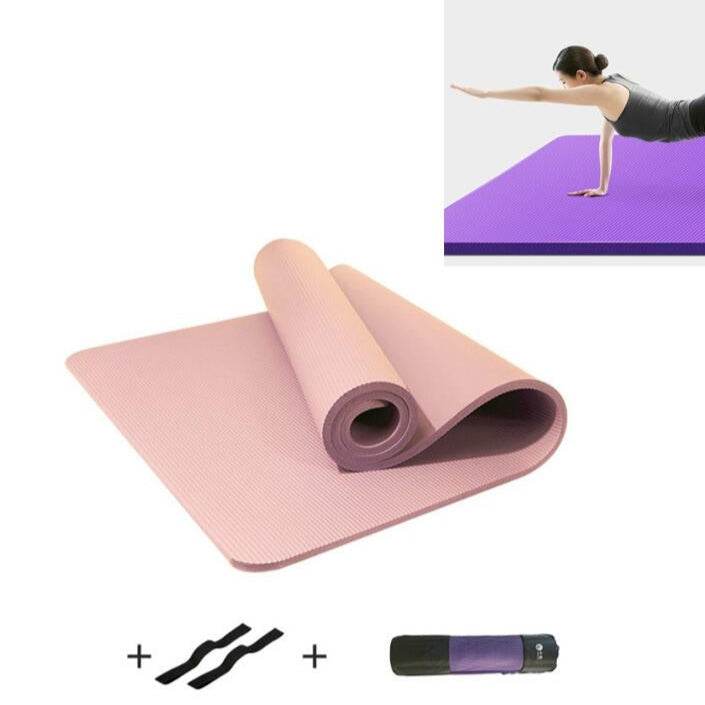 Men and Women Beginners Home Non-slip Yoga Mat with Straps & Tutorial & Net Bag, 1850 x 900 x 10mm Princess Pink, 1850 x 900 x 15mm Princess Pink, 1850 x 900 x 10mm Purple, 1850 x 900 x 15mm Purple, 1850 x 900 x 10mm Pink, 1850 x 900 x 15mm Pink