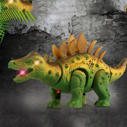 Dinosaur Toy for Kids' Imaginative Home Playtime Fun green light-up walking dinosaur toy with sound and spikes for indoor creative play