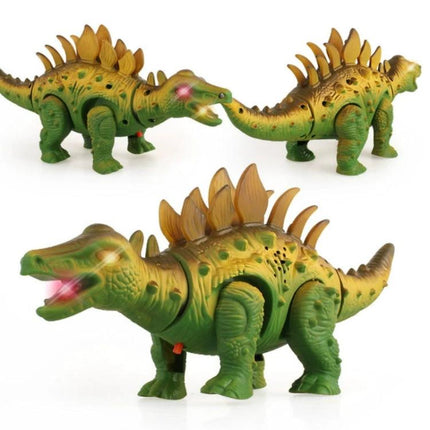 Dinosaur Toy for Kids' Imaginative Home Playtime Fun - green light-up walking dinosaur toy with sounds for indoor creative play