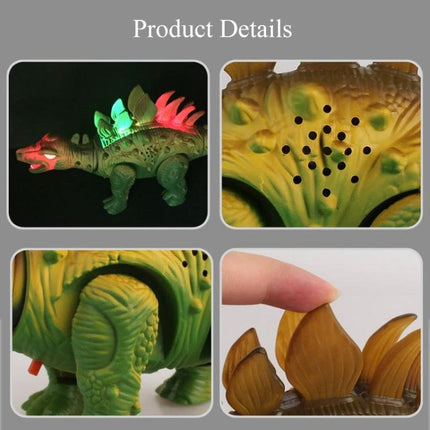Dinosaur Toy for Kids' Imaginative Home Playtime Fun - green light-up walking dinosaur with sound and textured details