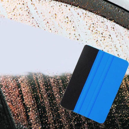 Set of 5 Blue Felt Scrapers for Car Film Application - blue felt squeegee removing bubbles for smooth window tint and film installation