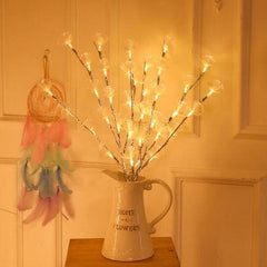 Fiber Optic Blossom Twig LED String Lights for Romantic Room Decor