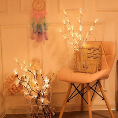 Fiber Optic Blossom Twig LED String Lights for Romantic Room Decor