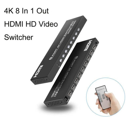 FJGEAR HDMI Switcher for Connecting Multiple Devices to TV 8-port 4K HDMI switch with remote for home office presentations and gaming