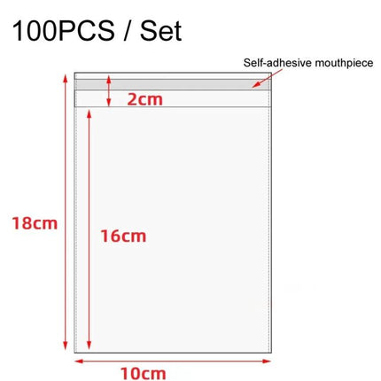 Matte CPE Self-Sealed Bags for Electronics Packaging and Protection - 100pcs set 10x18cm with 2cm self-adhesive seal for phones, tablets, jewelry