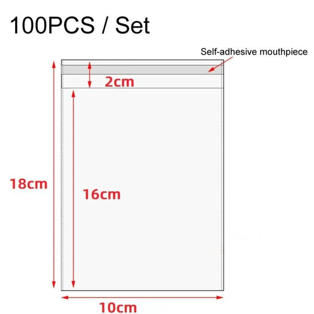 Matte CPE Self-Sealed Bags for Electronics Packaging and Protection - 100pcs set 10x18cm with 2cm self-adhesive seal for phones, tablets, jewelry
