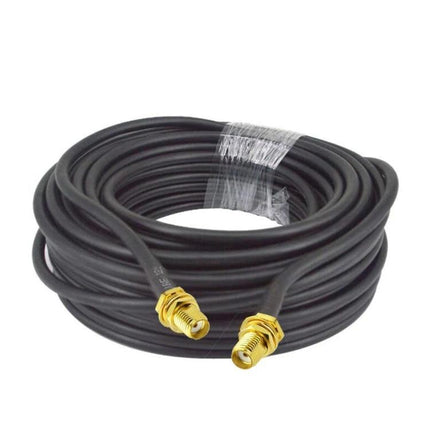 SMA RG58 Coaxial Cable for Wireless Antenna Extensions - long black RG58 cable with gold SMA connectors for extending car or GPS antenna reach