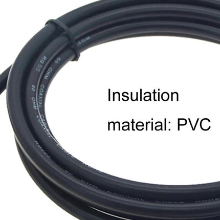 SMA RG58 Coaxial Cable for Wireless Antenna Extensions — black RG58 cable coil with PVC insulation for GPS and car radio antenna extension