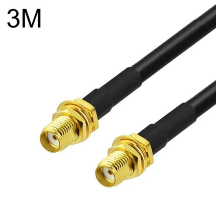 SMA RG58 Coaxial Cable for Wireless Antenna Extensions — 3M black RG58 cable with gold SMA connectors for extending car radio or GPS antennas