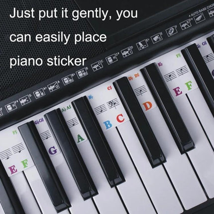 Color-Coded Stickers for Kids' Everyday Piano Learning at Home - colorful note labels on keyboard to help beginners learn keys quickly