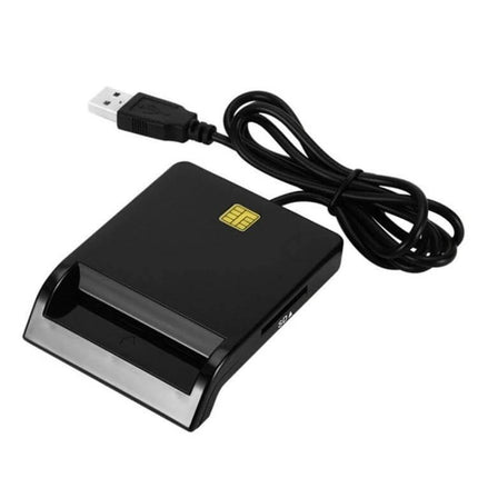 Multi-Function Card Reader for SD, TF, and SIM Cards compact black USB reader for SD TF microSD and SIM data transfer