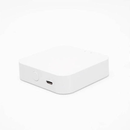 Smart Home Controller for Remote Device Management - compact white hub for app-based WiFi and mobile network control of lights and appliances