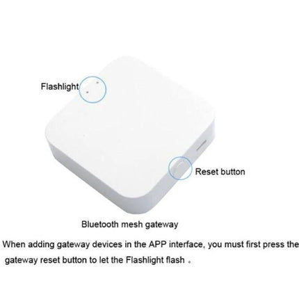 Smart Home Controller for Remote Device Management - compact white Bluetooth mesh gateway with flashlight and reset button for remote app control