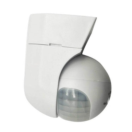 Waterproof Outdoor Infrared Motion Sensor Switch for Lights mounted on porch wall showing dome sensor for automatic outdoor lighting control