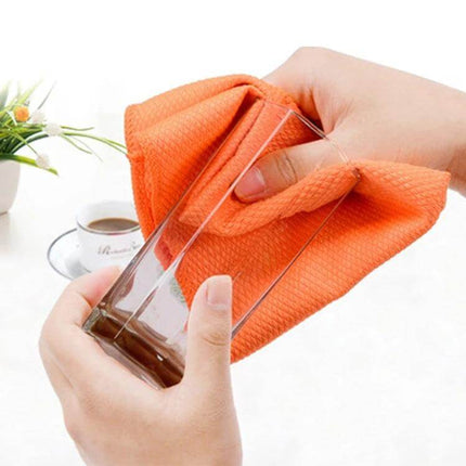 Kitchen Glass Cleaning Towel 30 By 40 Cm Soft Nonwoven Rag - White Cartoon Pattern Nonwoven Cloth Wiping Glassware And Countertops