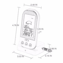 Wireless Digital LCD BBQ Thermometer with Probe – Kitchen Temperature Measurement Tool