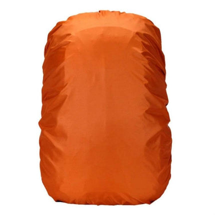 Waterproof Adjustable Rain Cover for Backpacks, 35L to 80L in bright orange protecting backpack from rain, dust and sun during hiking