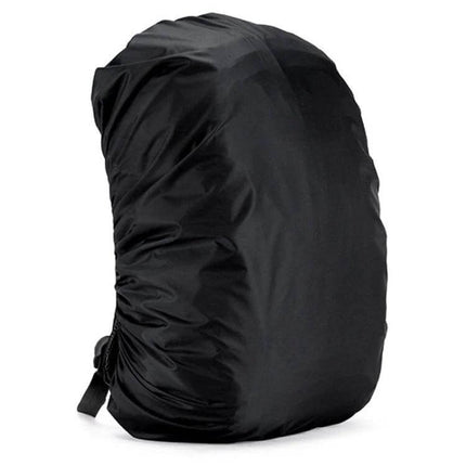 Waterproof Adjustable Rain Cover for Backpacks, 35L to 80L - black adjustable rain cover protecting backpack from rain, dust, and sun