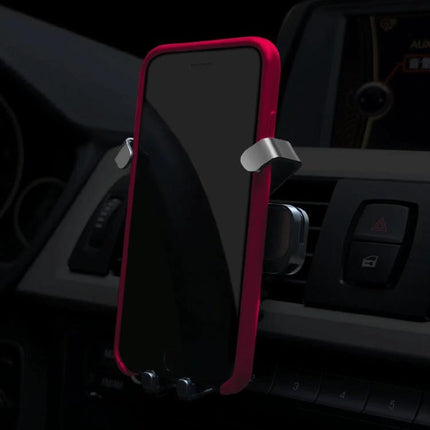 Car Air Outlet Phone Holder For Car Vents Black Everyday Use - aluminum alloy vent phone mount holding a smartphone in car vent