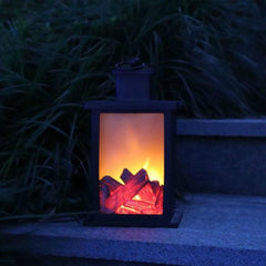 Retro Outdoor LED Lanterns with Charcoal Flame Effect for Cozy Ambiance