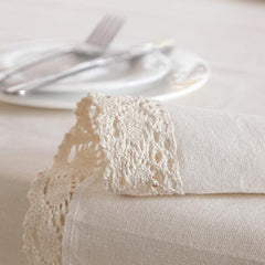 Exquisite Cotton-Linen Tablecloth with Elegant Hem Splice for Weddings and Events