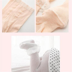 Lace Baby Tights for Girls - Thin, Breathable Mesh Pantyhose for Spring and Autumn