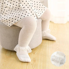 Lace Baby Tights for Girls - Thin, Breathable Mesh Pantyhose for Spring and Autumn