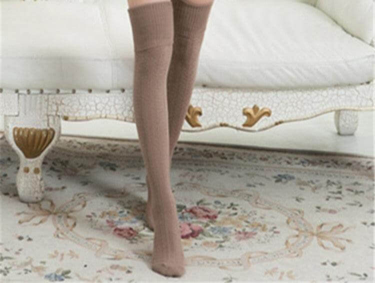 Luxurious Over-the-Knee Cotton Socks for Cozy Fall and Spring