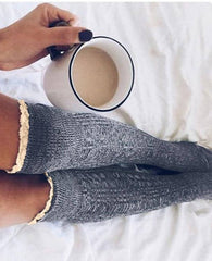 Stylish Lace Knee-High Socks for Women