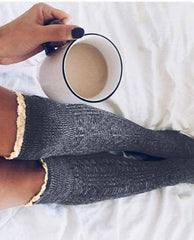 Stylish Lace Knee-High Socks for Women