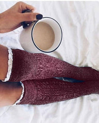 Stylish Lace Knee-High Socks for Women